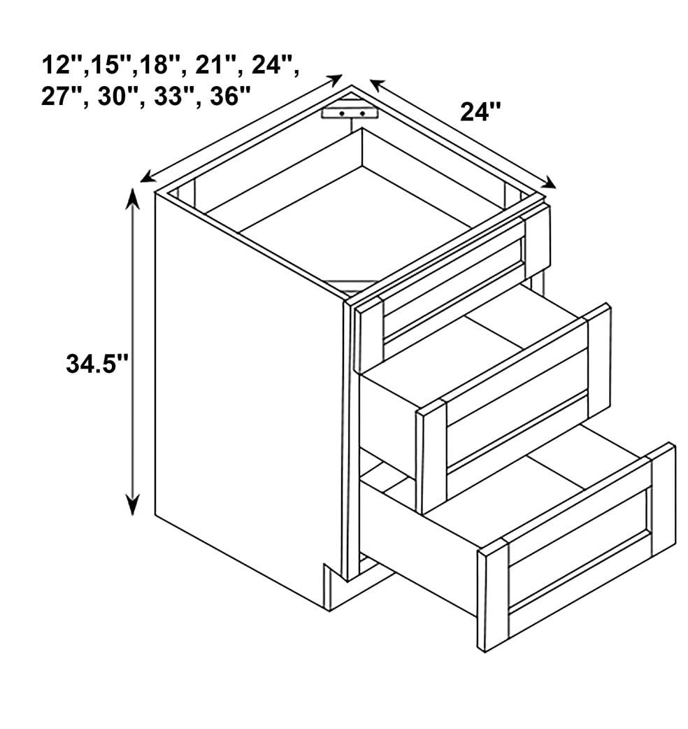 AA DB15/3 - Base Drawer Cabinet