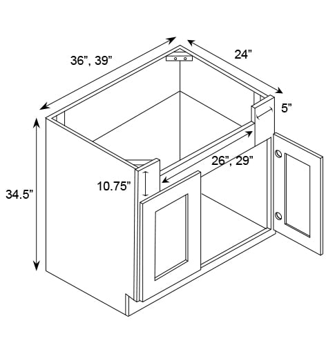 Hf Fs36 Base Farmhouse Sink Cabinet