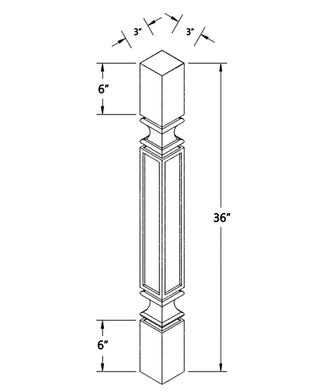 AA SP336 S - Square Spindle